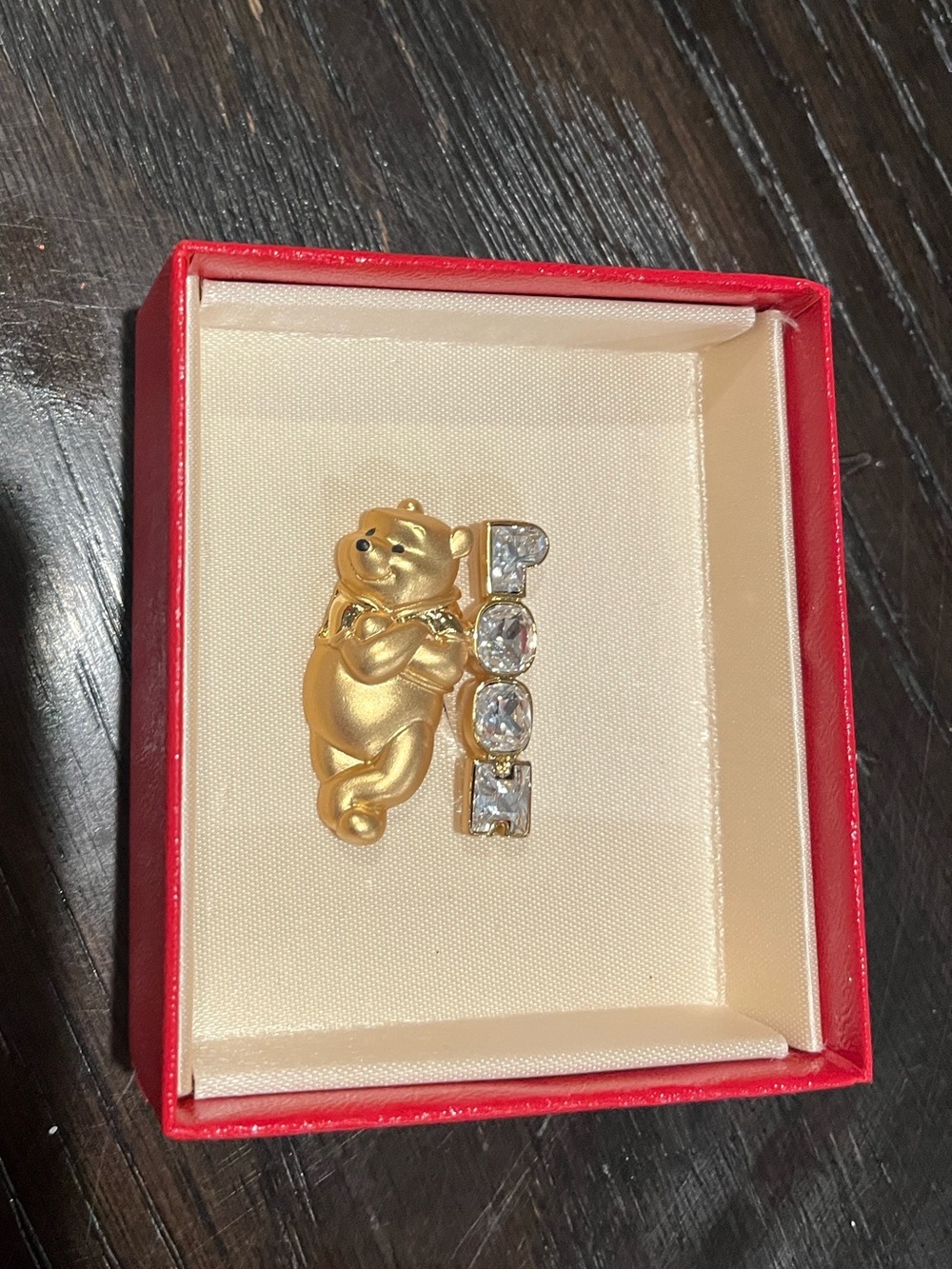 Vintage Disney Store Winnie the Pooh Rhinestone “POOH” Brooch  with Original Box